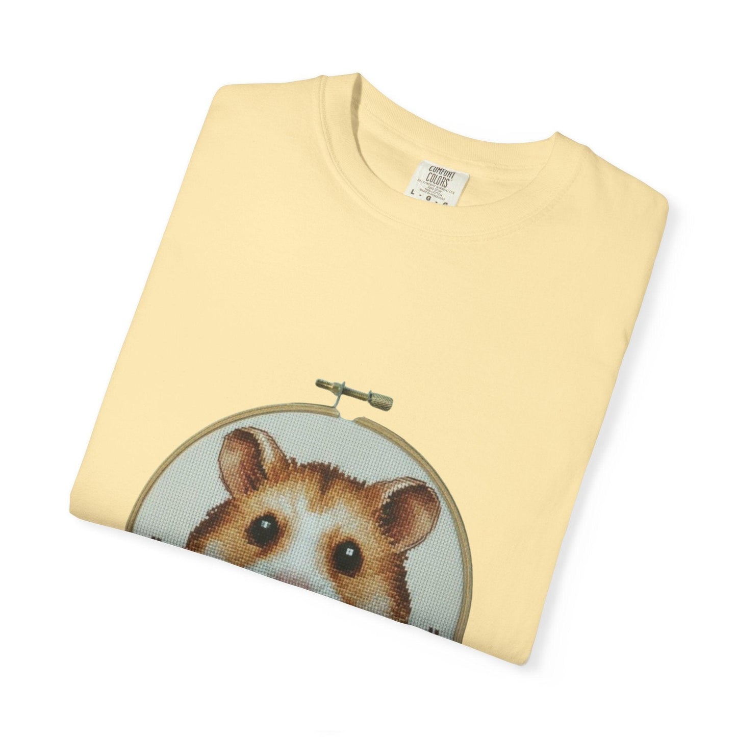 Hamster Portrait Embroidery Hoop T-shirt | Cute Small Pet Illustration