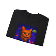 Gaming Cat Crewneck Sweatshirt, Funny Gift for Gamers, Cozy Cat Lover Apparel, Cute Sweatshirt for Gaming Night, Unisex Cat Sweatshirt