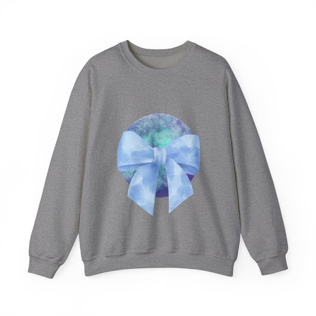 Blue/Green Planet Wrapped In A Bow Unisex Crewneck Sweatshirt
