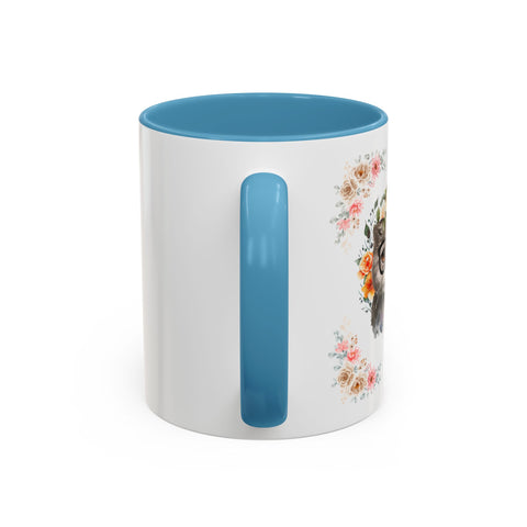 Geeky Goddess Gray Cat Accent Coffee Mug