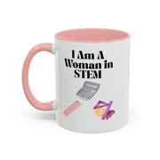 'I Am A Woman In STEM' Accent Coffee Mug
