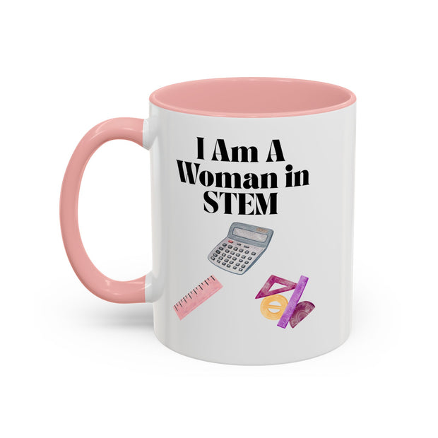 'I Am A Woman In STEM' Accent Coffee Mug
