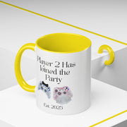 'Player 2 Has Joined The Party' 'Est. 2025' Accent Coffee Mug