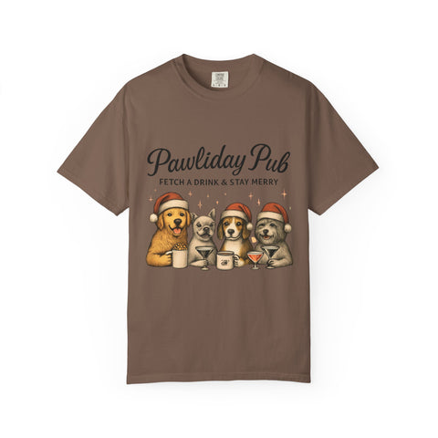 Pawdility Pub Holiday T-Shirt, Dog Lover Gift, Festive Pet Apparel, Cute Animal Tee, Merry Christmas Shirt, Pet-Themed Tee