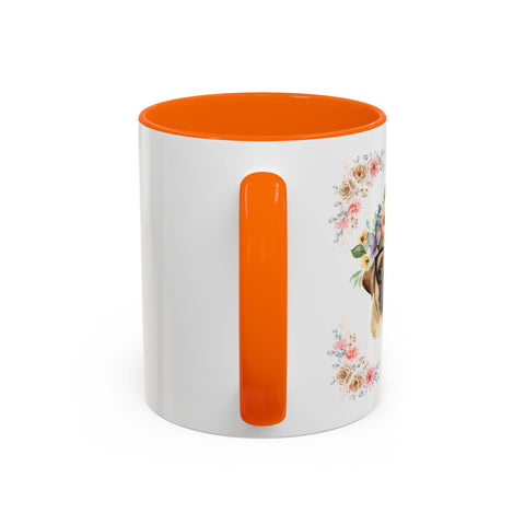 Geeky Goddess Pug Accent Coffee Mug