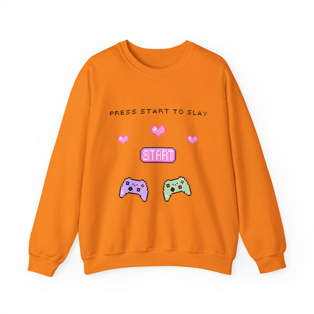 'Press Start to Slay' Unisex Crewneck Sweatshirt
