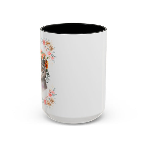 Geeky Goddess Gray Cat Accent Coffee Mug