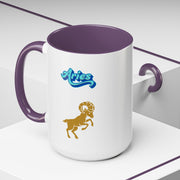 'Aries' Zodiac Accent Coffee Mug