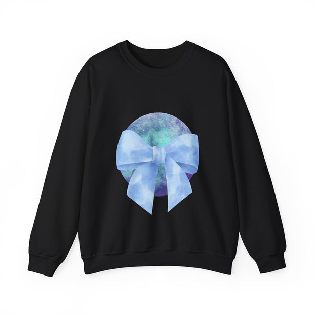 Blue/Green Planet Wrapped In A Bow Unisex Crewneck Sweatshirt