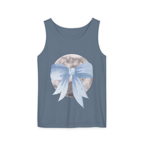 Moon Wrapped In Bow Unisex Tank Top
