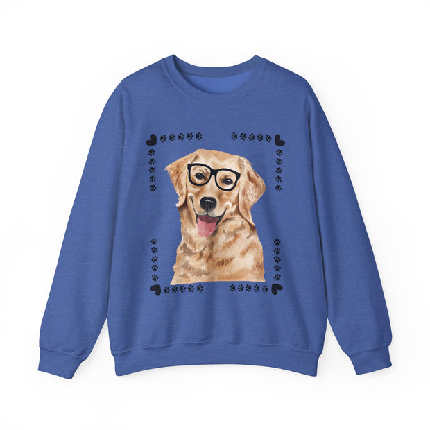 Geeky Good Golden Retriever Unisex Crewneck Sweatshirt