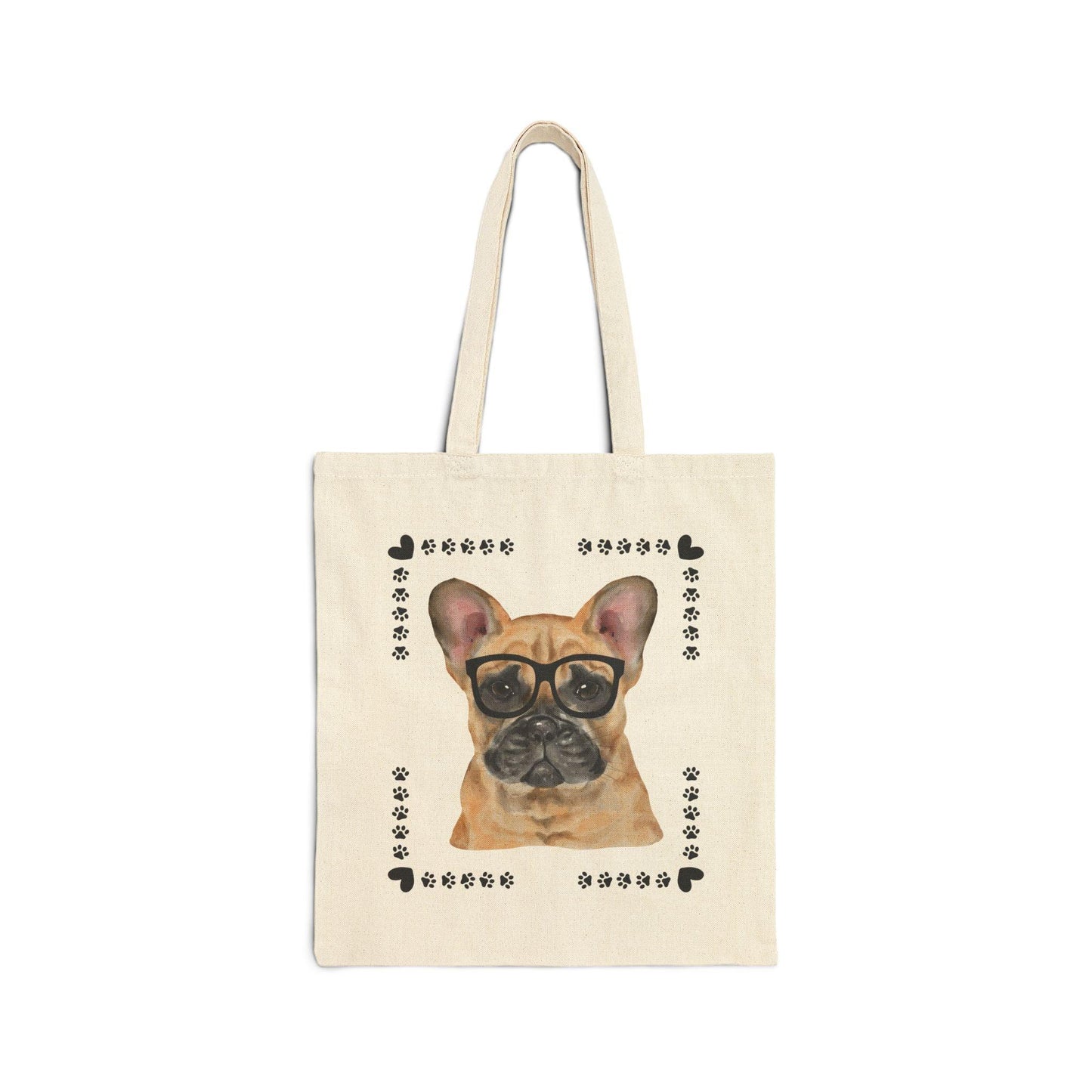 Geeky Good French Bulldog Cotton Canvas Tote Bag