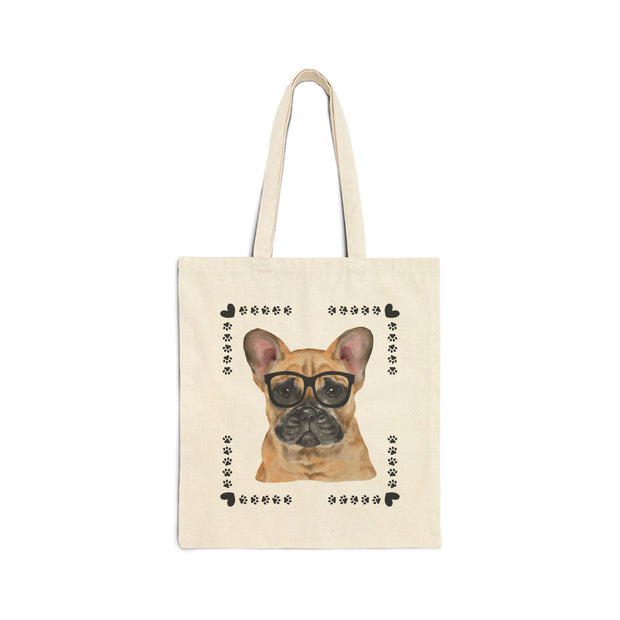 Geeky Good French Bulldog Cotton Canvas Tote Bag