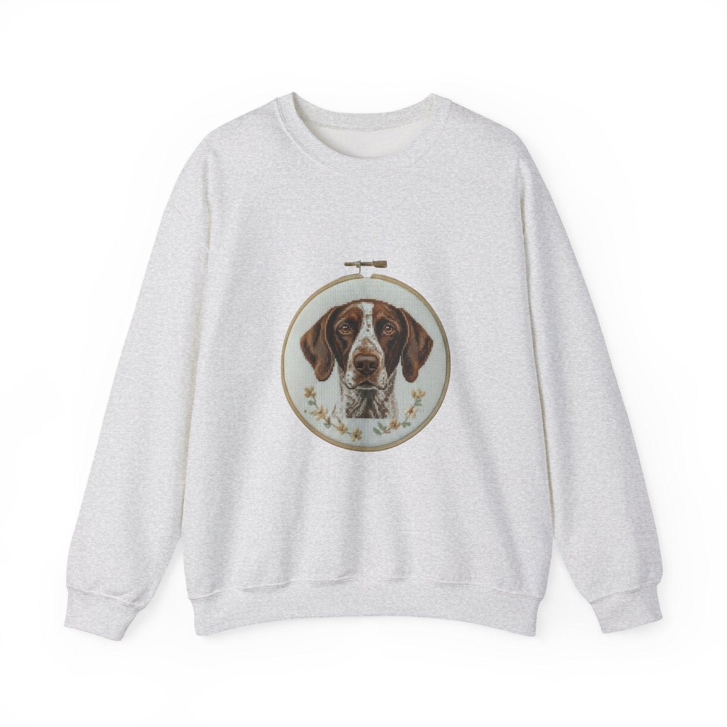 German Pointer Portrait sweatshirt | Dog Head Embroidery Hoop Design