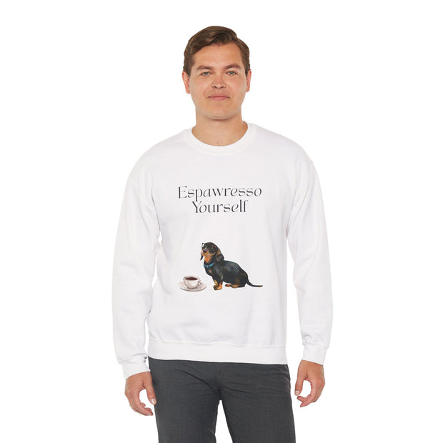 'Espawresso Yourself' Dachshund Unisex Crewneck Sweatshirt