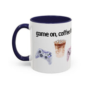 'Game On, Coffee First' Accent Coffee Mug