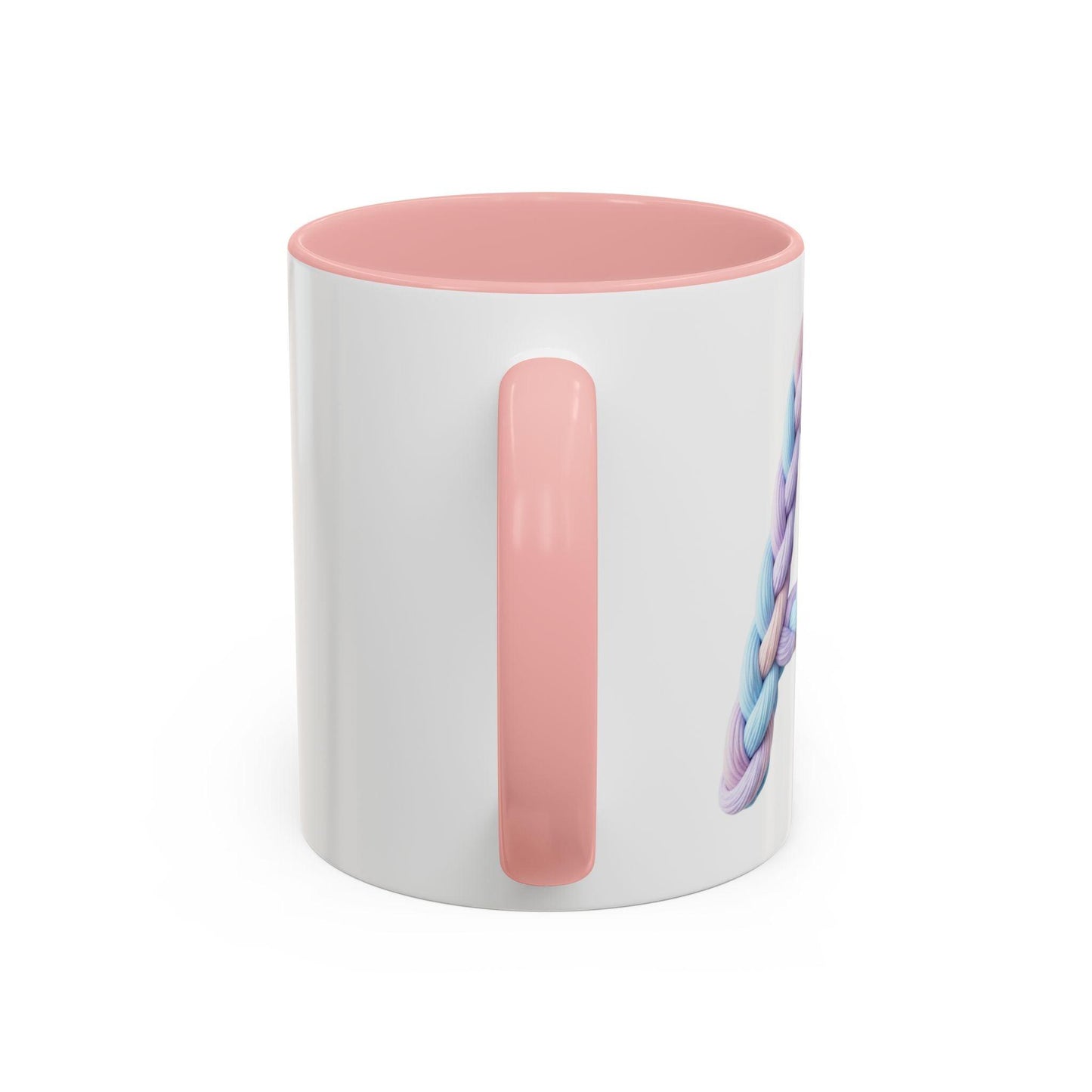 Minimalist Embroidery Typography Accent Coffee Mug | Pastel Thread Design
