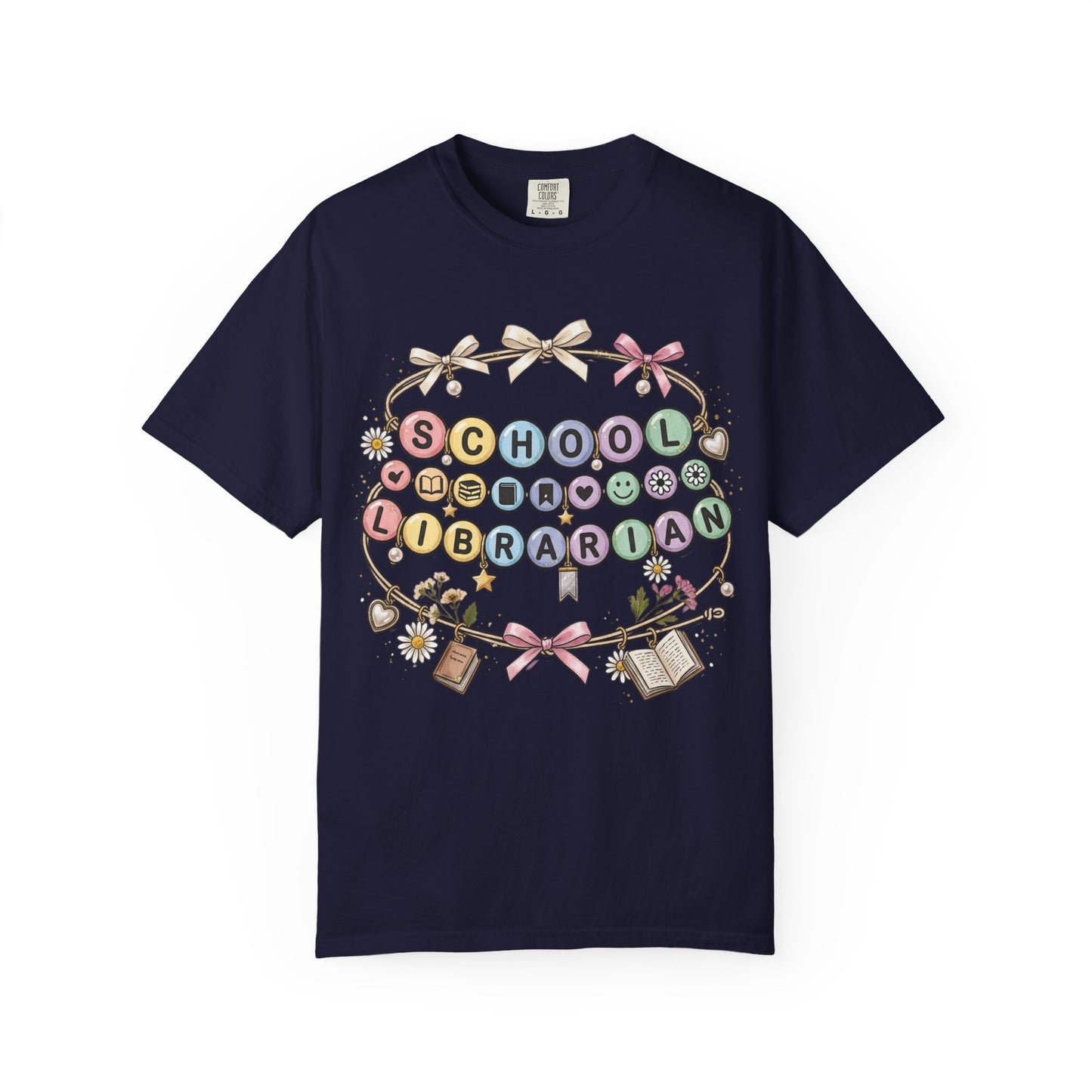 School Librarian Keys Beads T-Shirt, Librarian Graphic Tee, Library Media Specialist Shirt, Book Lover Teacher Gift, Back to School Tee