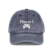 'Player 1' Vintage Embroidered Cap