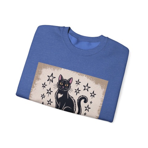 Cat and Book Lover's Crewneck Sweatshirt
