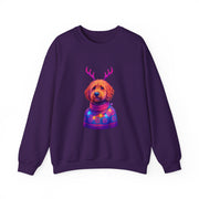 Golden Doodle with Reindeer Antlers Sweatshirt | Holiday Dog Sweater Design