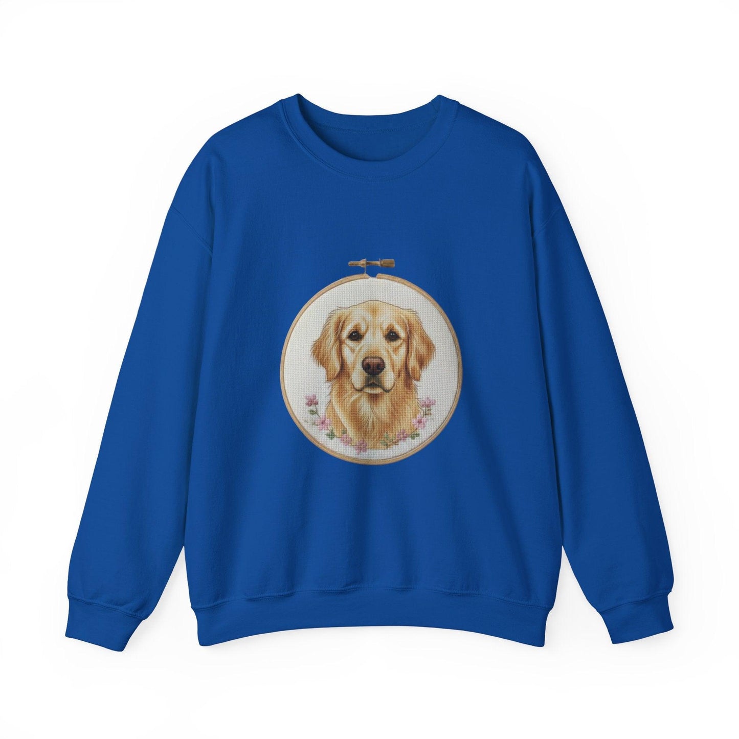 Golden Retriever Sweatshirt, Dog Mom Gift, Vintage Embroidery Style Pet Lover Crewneck