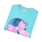 Blue Saturn Wrapped In Pink Bow Unisex T-Shirt