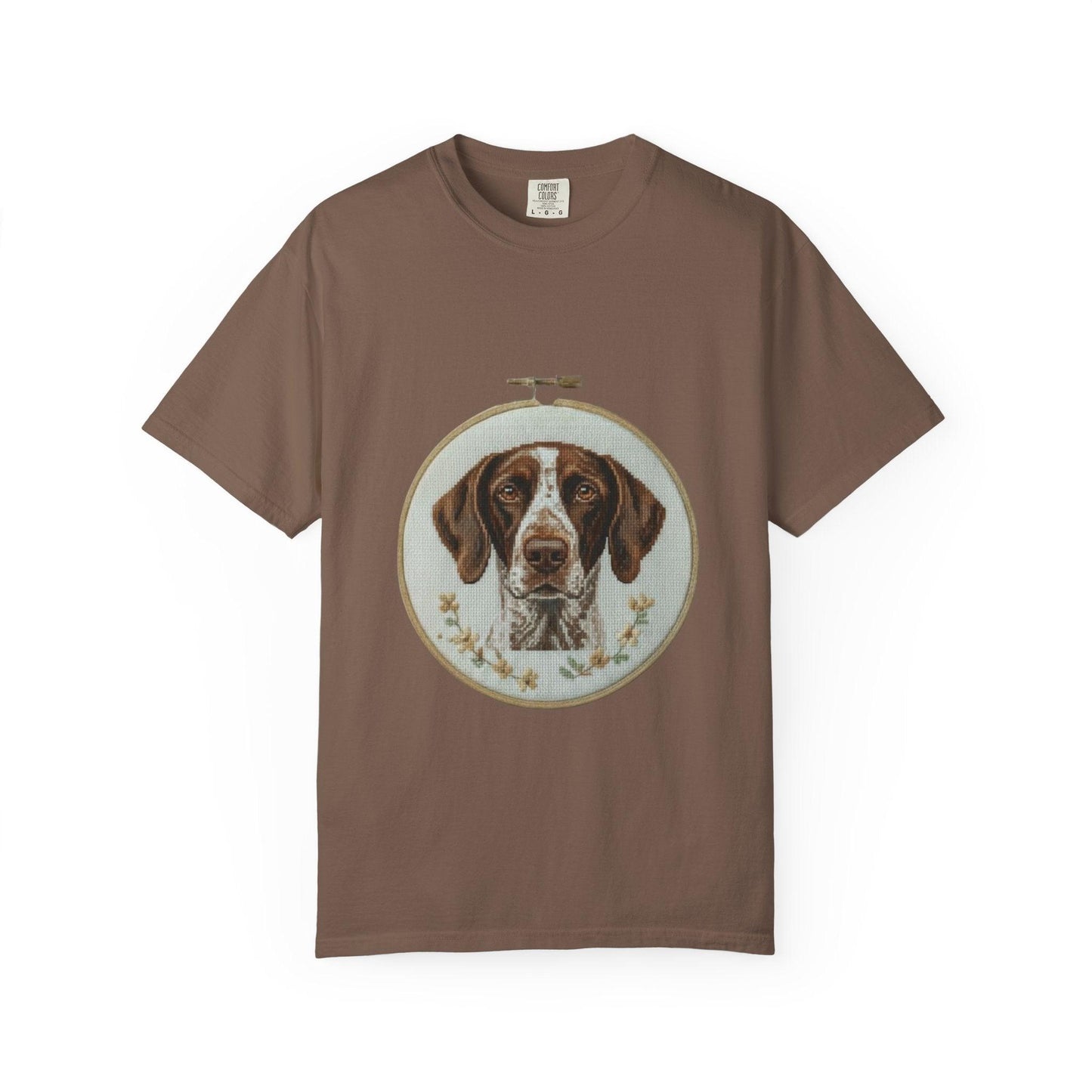 German Shorthaired Pointer Portrait T-Shirt | Embroidery Hoop Dog Art