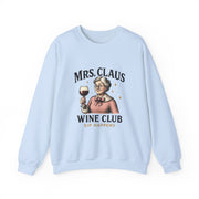 Mrs. Claus Wine Club Sweatshirt - Cozy Gift for Wine Lovers, Holiday Apparel, Funny Christmas Sweatshirt, Sip Happens Fashion