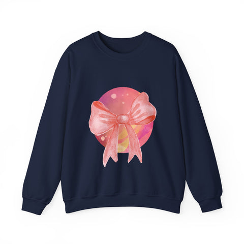 Pink/Yellow Planet Wrapped In A Bow Unisex Crewneck Sweatshirt