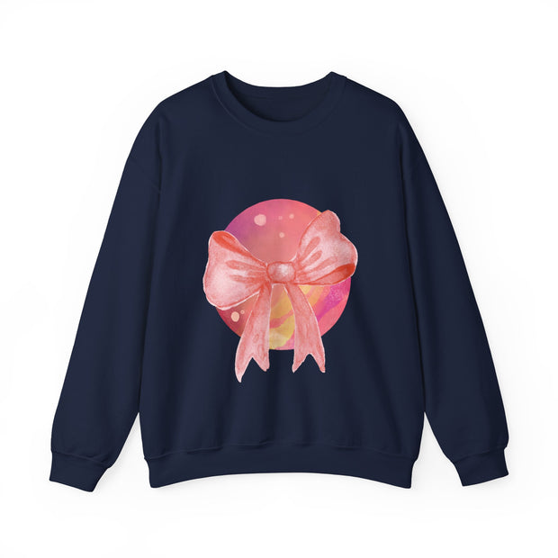 Pink/Yellow Planet Wrapped In A Bow Unisex Crewneck Sweatshirt