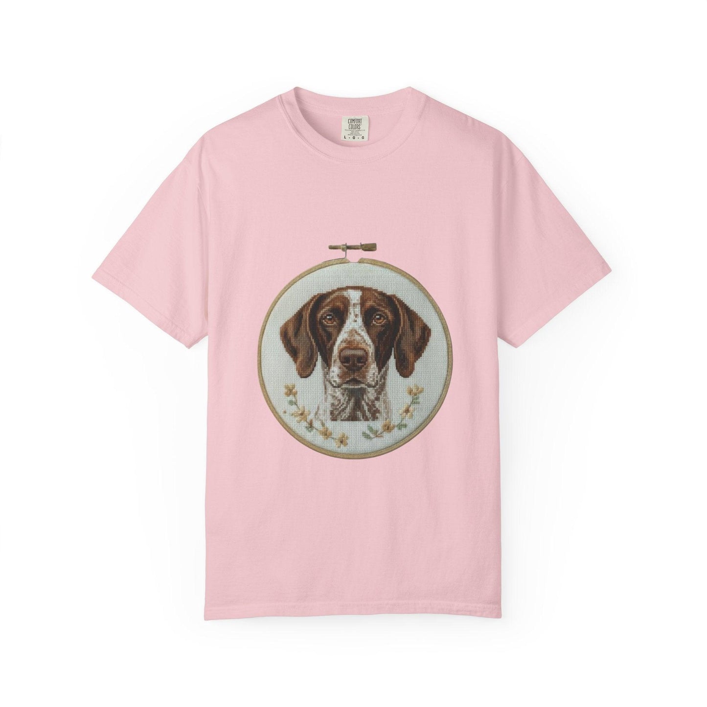 German Shorthaired Pointer Portrait T-Shirt | Embroidery Hoop Dog Art