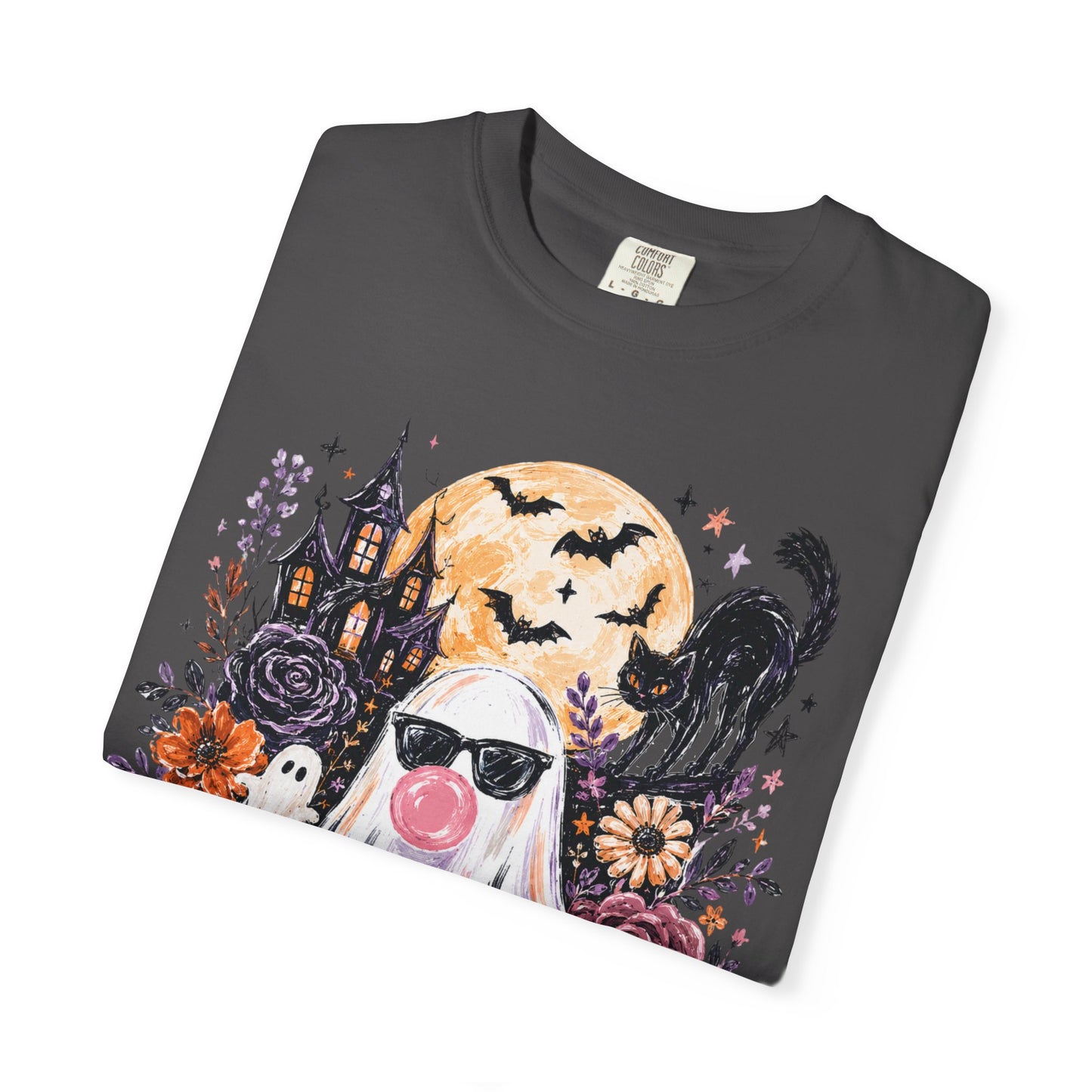 Cute Sunglasses Ghost Halloween T-shirt | Pumpkin, Black Cat, Haunted House