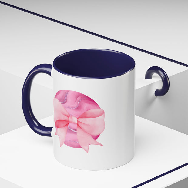 Pink Planet Wrapped In A Bow Accent Coffee Mug