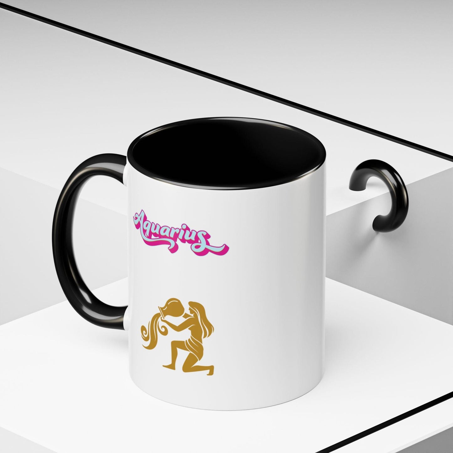 'Aquarius' Zodiac Accent Coffee Mug