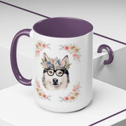 Geeky Goddess Siberian Husky Accent Coffee Mug