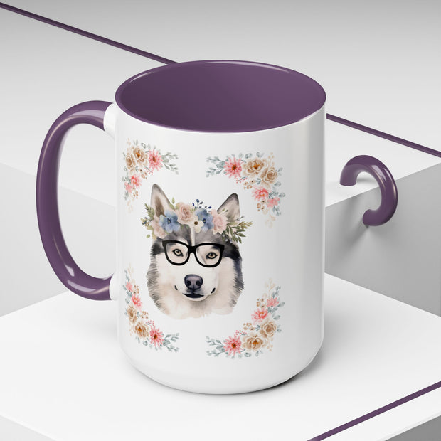 Geeky Goddess Siberian Husky Accent Coffee Mug