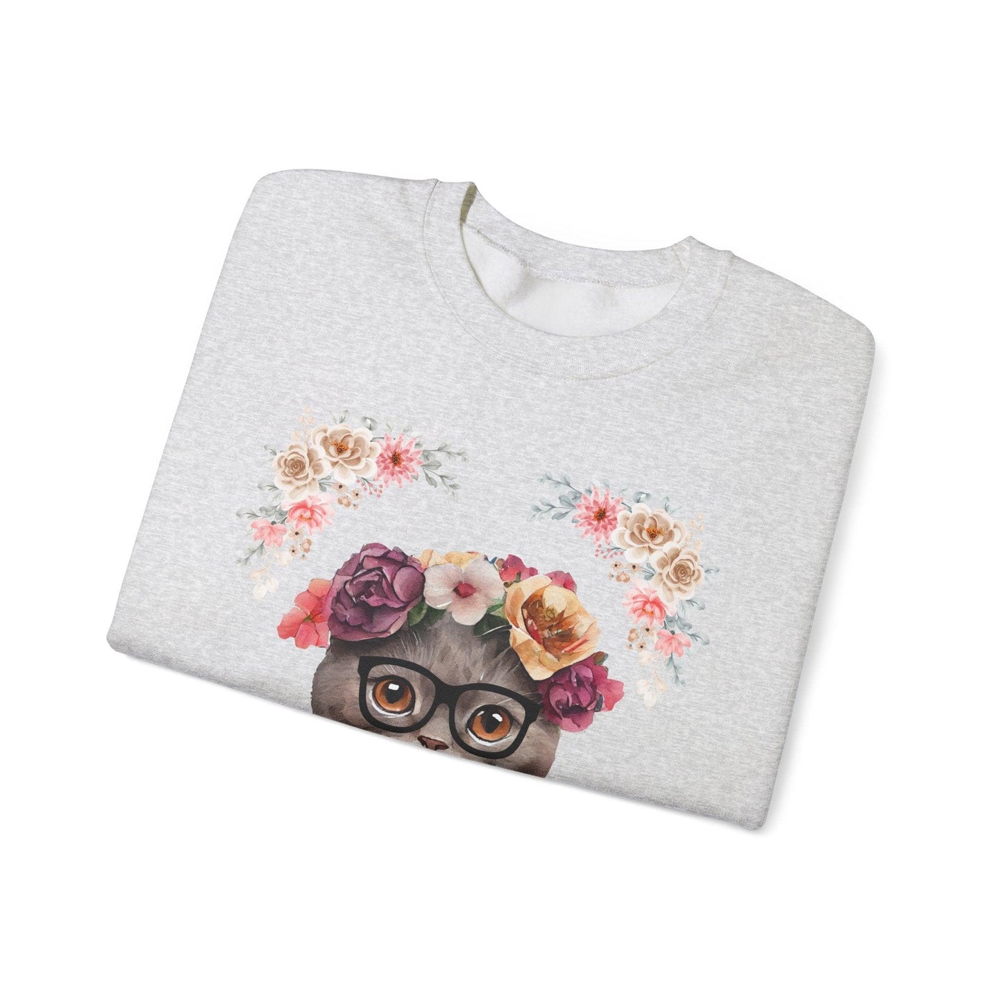 Geeky Goddess Dark Gray Cat Unisex Crewneck Sweatshirt