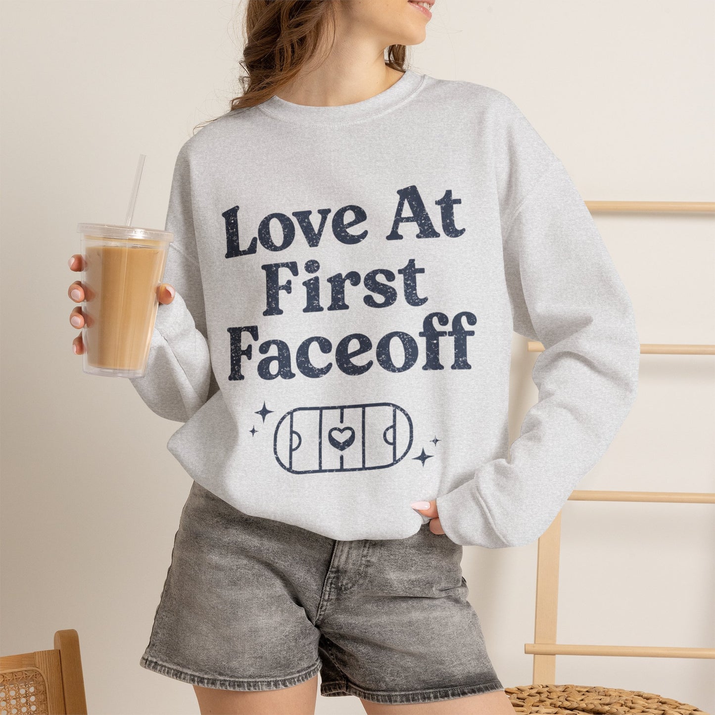 Love At First Faceoff Sweatshirt, Hockey Romance Booktok Crewneck, Sports Romance Reader Pullover