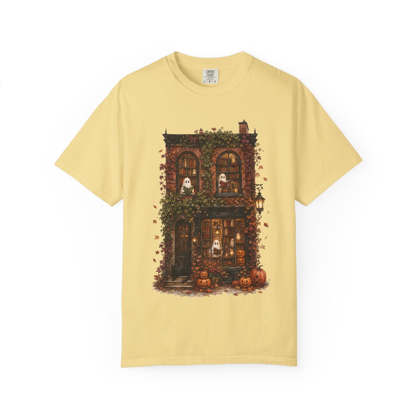 Haunted Bookstore T-Shirt, Cozy Book Lover Halloween Shirt, Ghost Library Tee, Dark Academia Fall Graphic, Spooky Reader Gift