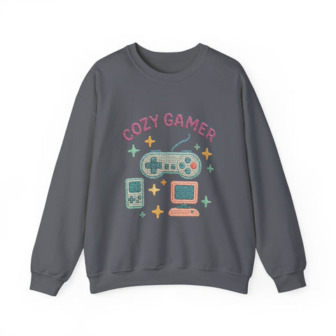 Cozy Gamer Sweatshirt, Unisex Crewneck, Gaming Gift, Comfortable Outfit, Video Game Apparel, Casual Style