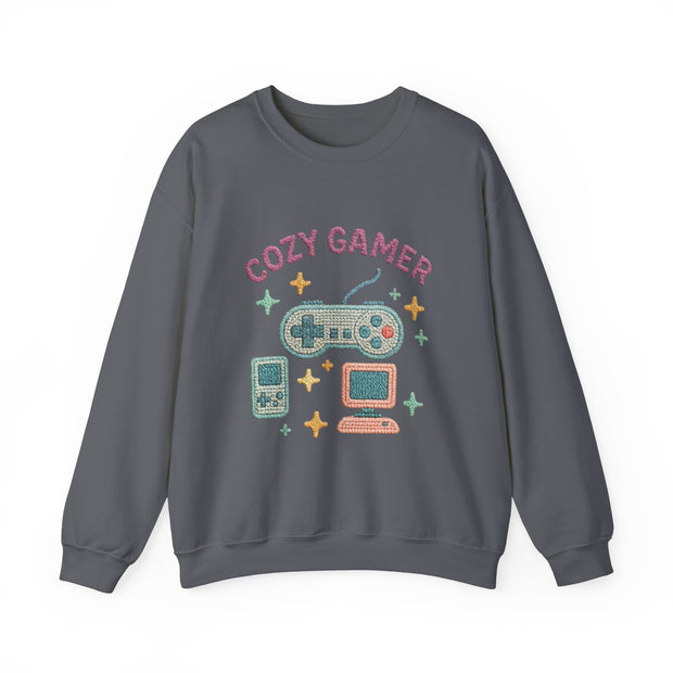 Cozy Gamer Sweatshirt, Unisex Crewneck, Gaming Gift, Comfortable Outfit, Video Game Apparel, Casual Style