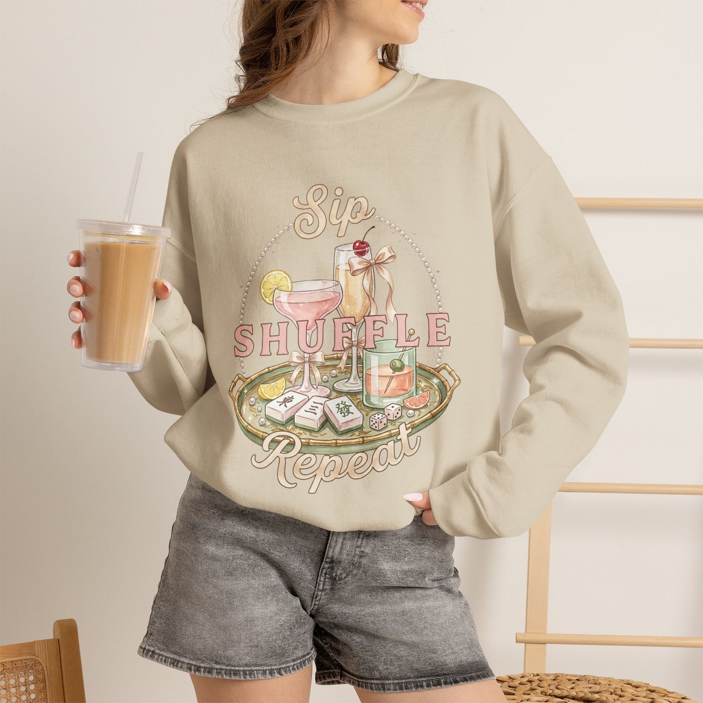 Mahjong Girls Night Crewneck Sweatshirt | Mahjong Tiles, Pastel Cozy Club