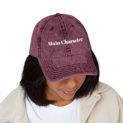 'Main Character' Vintage Embroidered Cap