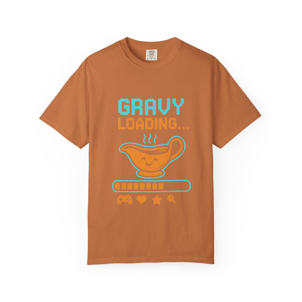Gravy Loading Unisex Tee, Funny Foodie T-Shirt for Thanksgiving, Casual Wear, Gamer Gift, Comfort Fit