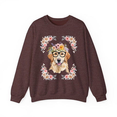 Geeky Goddess Golden Retriever Unisex Crewneck Sweatshirt