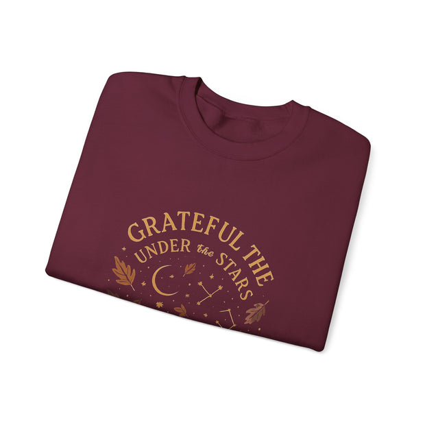 Grateful Under the Stars Sweatshirt - Cozy Unisex Crewneck, Perfect for Fall, Thanksgiving, Gift for Friends, Family