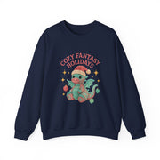 Cozy Fantasy Holidays Sweatshirt, Cute Dragon Gift, Unisex Holiday Apparel, Warm Crewneck Sweater, Casual Winter Outfit