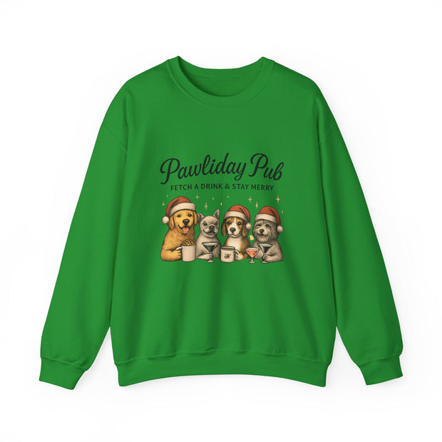 Pawlidday Pub Sweatshirt, Cozy Dog Lover Crewneck, Funny Pet Sweatshirt, Holiday Dog Apparel, Gift for Animal Lovers