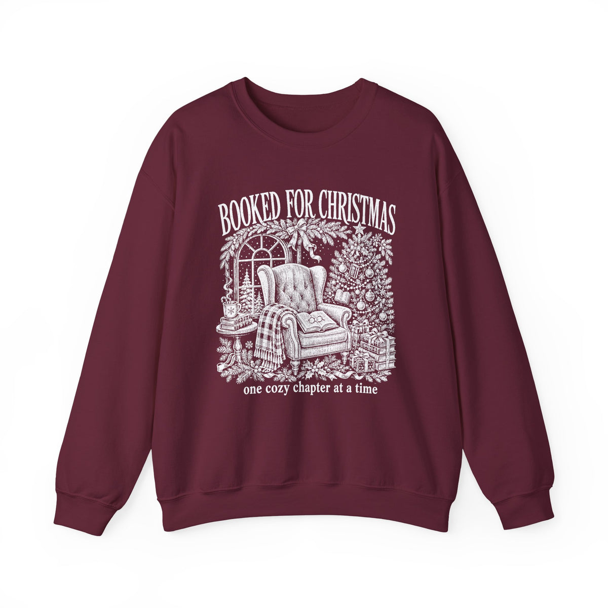 Booked for Christmas Sweatshirt, Book Lover Christmas Crewneck, Cozy Reader Sweater, Bookish Holiday Shirt, BookTok Christmas Gift
